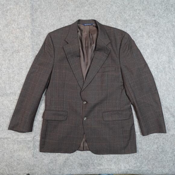 Vintage Burberrys Blazer Mens 44R? Wool Sport Coat Jacket 2 Button Union Made - Picture 1 of 16